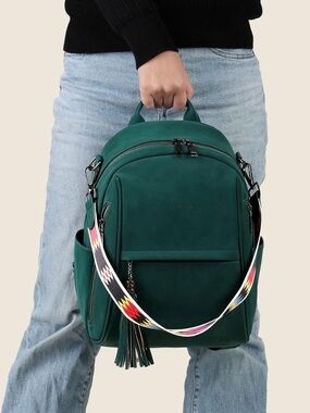 FADEON Green Laptop Backpack Purse - Multi Pockets Shoulder Bag